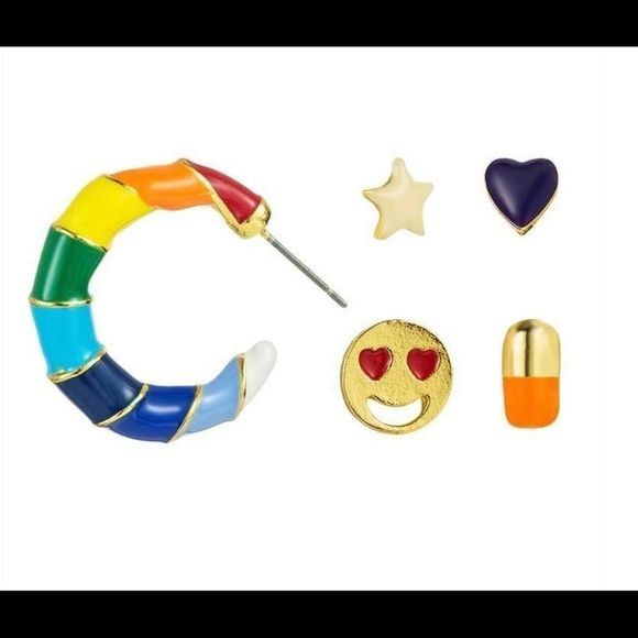 🆕🌈Rainbow earring stack - Picture 3 of 3